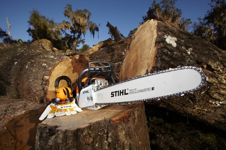 Stihl chainsaw for wood cutting and outdoor property maintenance